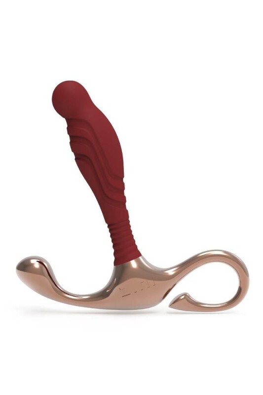 Масажер простати рельєфний, S, Zini Janus Lamp Iron бордовий, 10.4 х 2.2 см - Изображение 2
