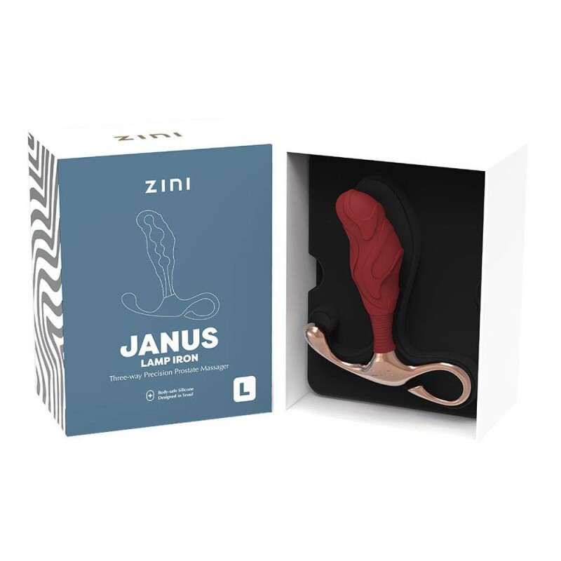 Масажер простати рельєфний, L, Zini Janus Lamp Iron бордовий, 11.9 х 3.3 см - Зображення 4