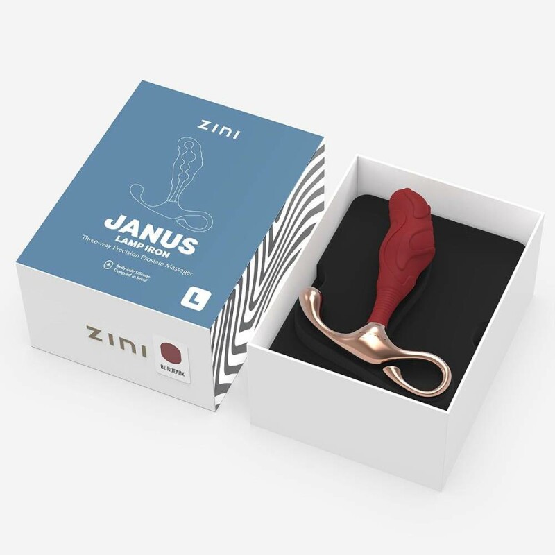 Масажер простати рельєфний, L, Zini Janus Lamp Iron бордовий, 11.9 х 3.3 см - Зображення 3