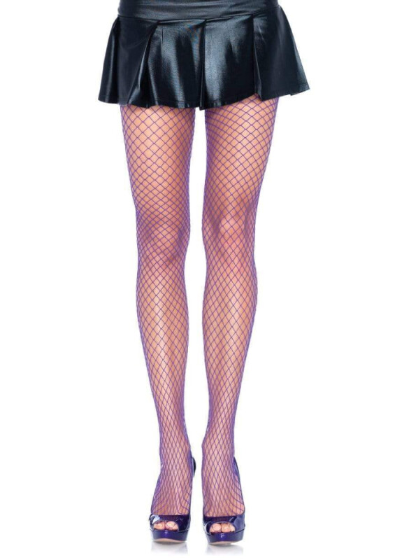 Колготки в сіточку сексуальні One Size Gaia Leg Avenue, фіолетові