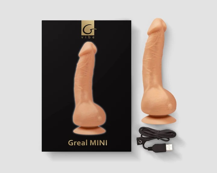 Вібратор реалістичний на присосці Greal Mini Gvibe, бежевий, 18 х 3 см - Зображення 4