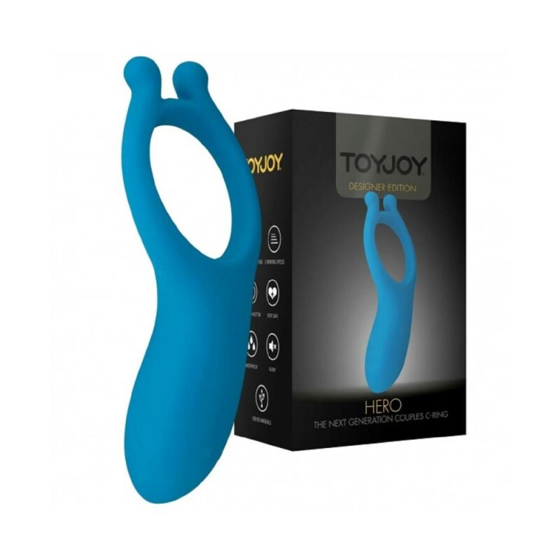 Ерекційне кільце з вібрацією Toy Joy синє, 11 х 5.5 см