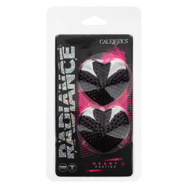 Пестиси на соски у формі сердець Radiance CalExotics, зі стразами, чорні - Изображение 1