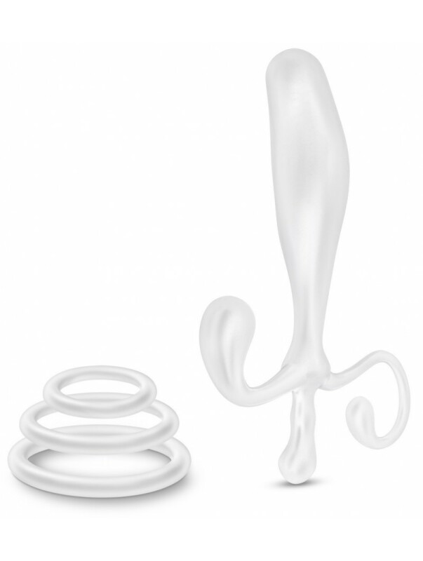 Масажер простати з набором кілець Blush quickie kit, білий, 12.5 см x 2.5 см