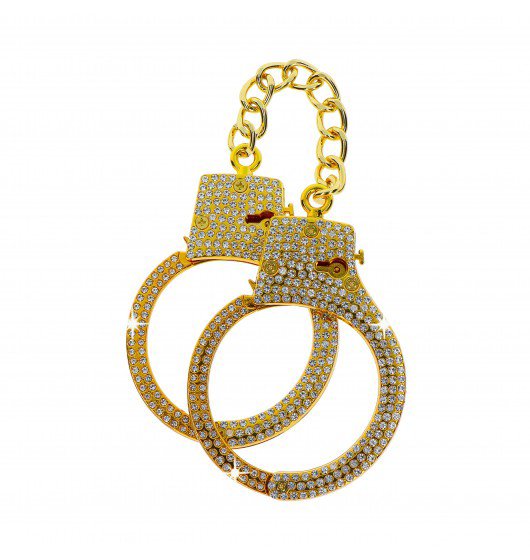 Наручники зі стразами Taboom Diamond Wrist Cuffs Gold з 2 ключами, золоті, 6.5 см - Изображение 2