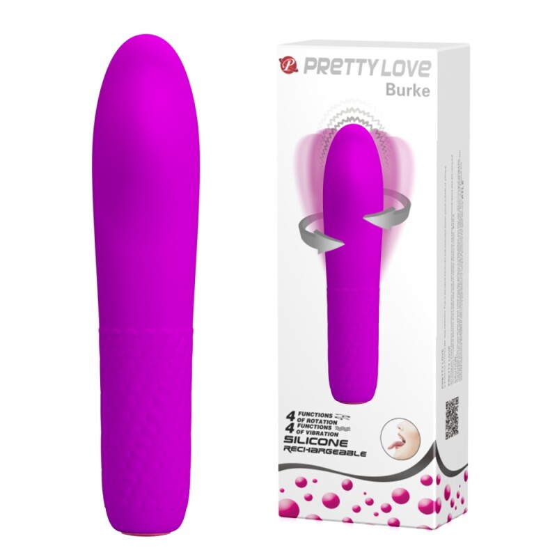 Вібратор з ротацією Pretty Love Burke, фіолетовий, 16 х 3.6 см