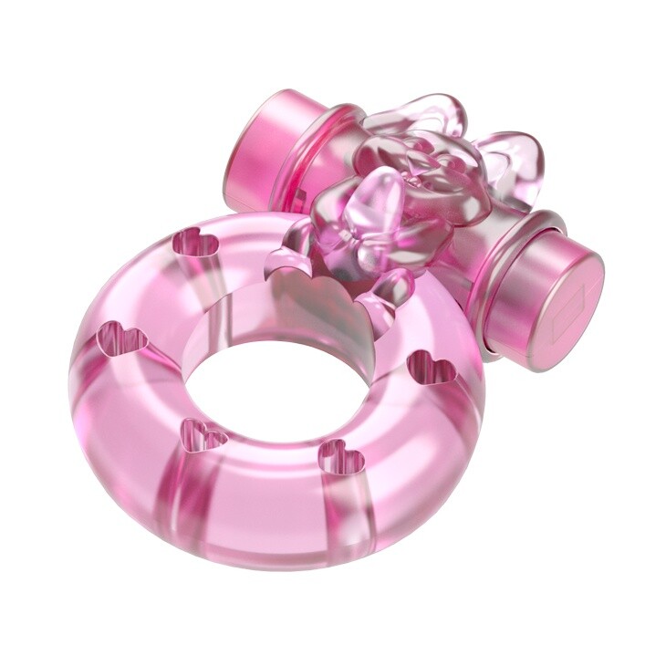 Ерекційне віброкільце Baile Bunny рожеве, 5 х 3.5 см - Изображение 3