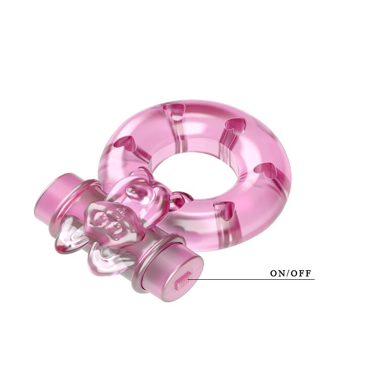 Ерекційне віброкільце Baile Bunny рожеве, 5 х 3.5 см - Изображение 7