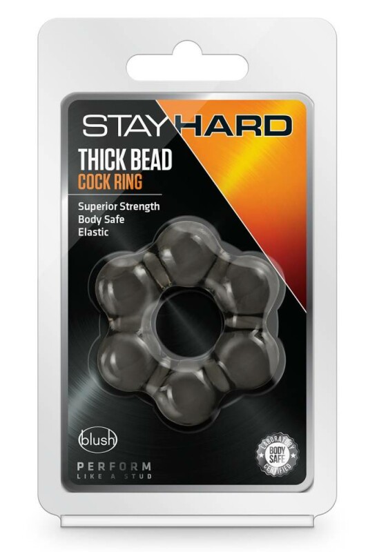 Ерекційне кільце Blush Stay Hard з намистинами, чорне, 5 см - Зображення 1