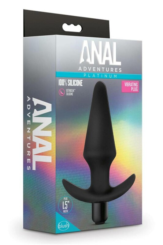 Анальна пробка з вібрацією Blush Anal Adventures чорна, 12.7 х 3.8 см - Зображення 1