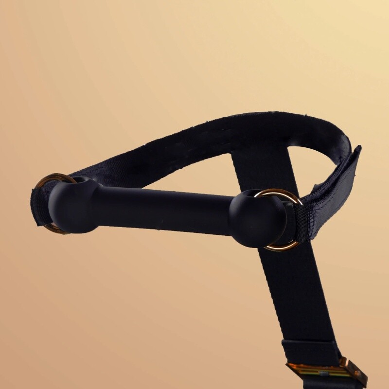 Набір для бондажу Hogtie Bondage Gear With Mouth Gags з 3 кляпами, чорний - Зображення 3
