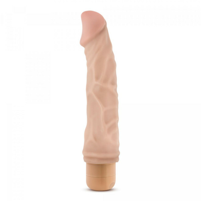 Реалістичний вібратор DR. SKIN VIBE бежевий, 22 см x 4 см