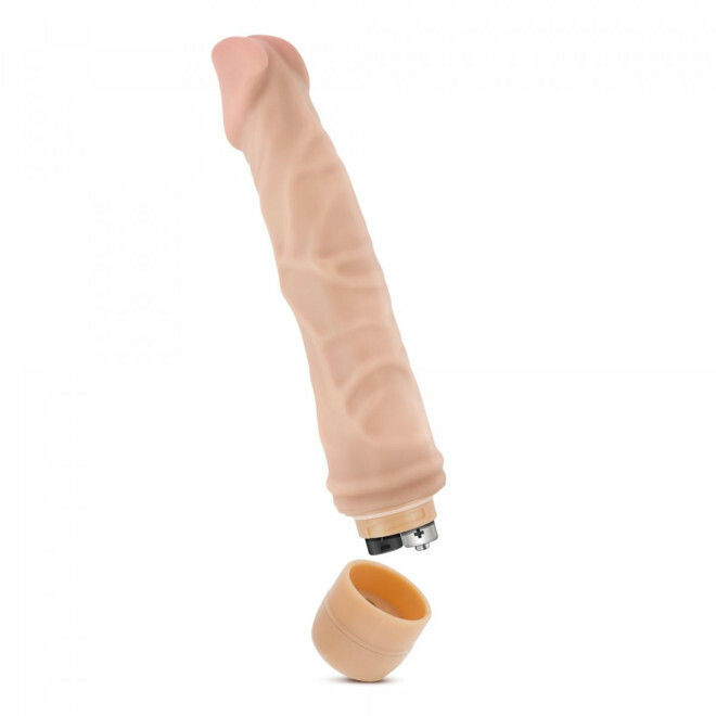 Реалістичний вібратор DR. SKIN VIBE бежевий, 22 см x 4 см - Изображение 4