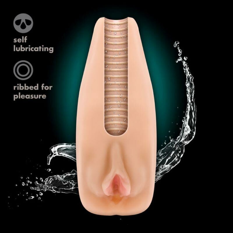 Мастурбатор-вагіна Blush M for Men з віброкулею, бежевий, 17.7 х 6.4 см - Изображение 5