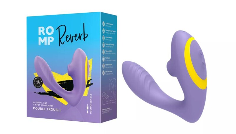 Безконтактний вібратор-стимулятор ROMP Reverb, силіконовий, фіолетовий, 14 х 2 см