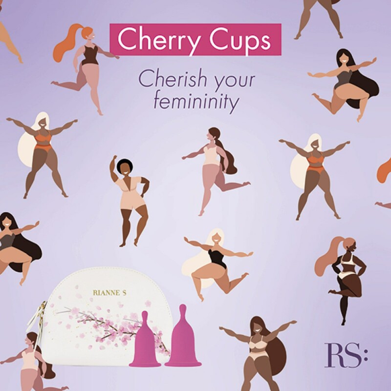 Менструальні чаші RS Femcare Cherry Cup 2 шт, у косметичці, рожеві - Изображение 6