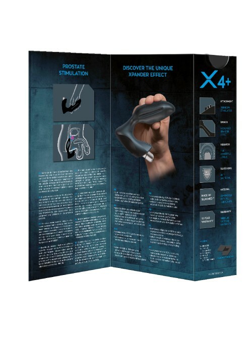 Масажер простати розмір М, XPANDER X4+ rechargeable PowerRocket, чорний, 10.5 см - Зображення 4