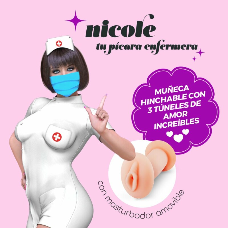 Секс-лялька Crushious Nicole зі знімним мастурбатором та 3 отворами, бежева, 155 см - Изображение 1