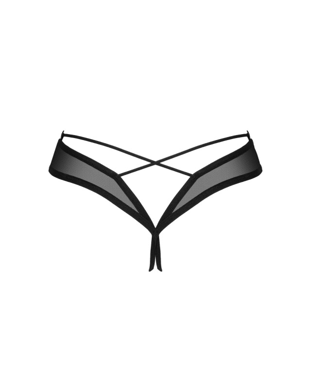 Трусики сексуальні з інтимним вирізом XS/S Roxelia Obsessive, чорні - Изображение 3