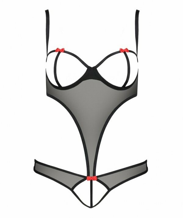 Боді відкрите Passion Heidi, чорне, S/M - Изображение 2