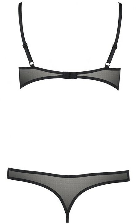 Боді відкрите Passion Heidi, чорне, S/M - Изображение 3