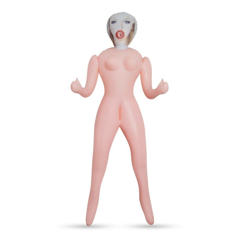 Секс-лялька Crushious Eva з 3 отворами, бежева, 155 см