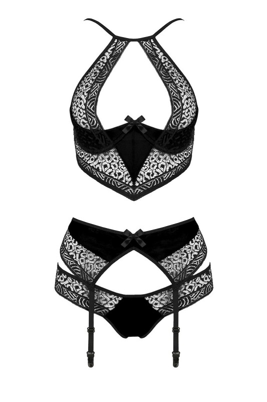 Комплект білизни спокусливий S/M Scarlet Passion, 3 предмети, чорний - Зображення 2