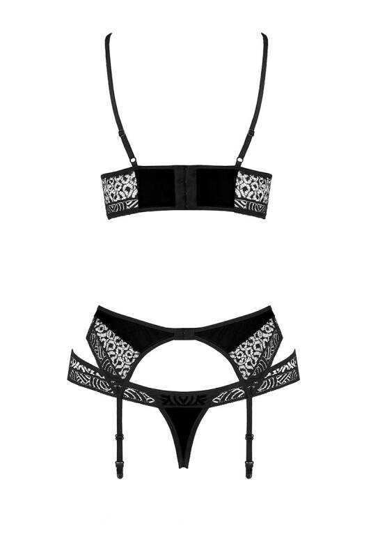 Комплект білизни спокусливий S/M Scarlet Passion, 3 предмети, чорний - Зображення 3