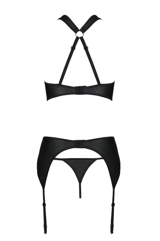 Комплект білизни в сіточку Passion Amanda, чорний, S/M - Зображення 3