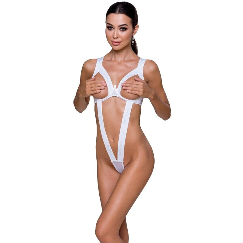 Боді еротичне з відкритими грудьми S/M Kyouka Passion, біле