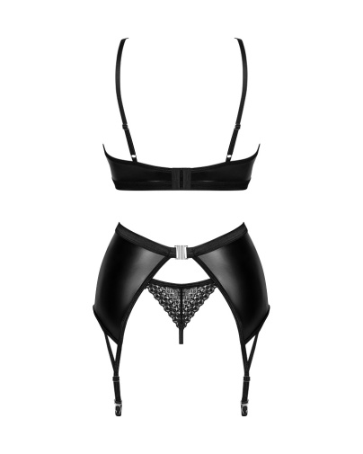 Комплект Obsessive Norides, з поясом, чорний, XS/S - Зображення 3