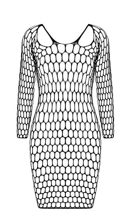 Сукня сітка Passion BS093, чорна, One size - Изображение 3