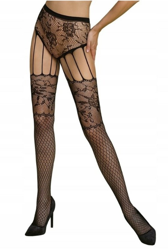 Колготи еротичні Passion ECO S004, чорні, One size - Изображение 2
