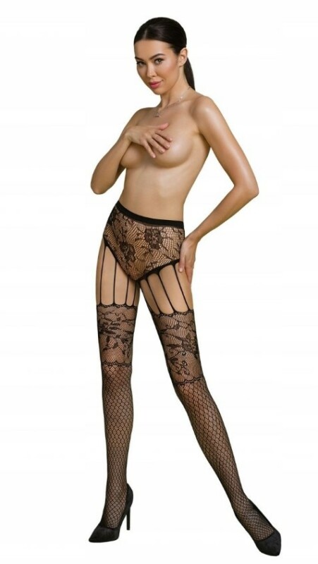Колготи еротичні Passion ECO S004, чорні, One size
