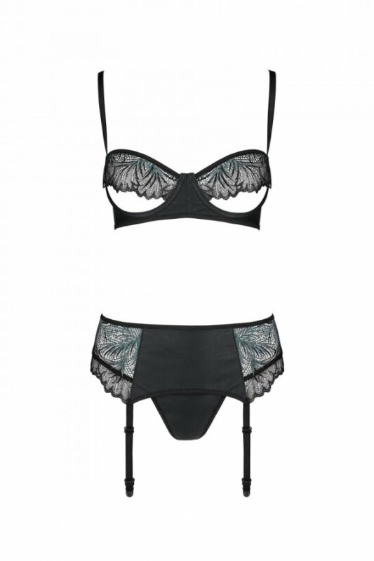 Комплект сексуальний з мереживом S/M Astrida Passion, 3 предмети, чорний - Зображення 2