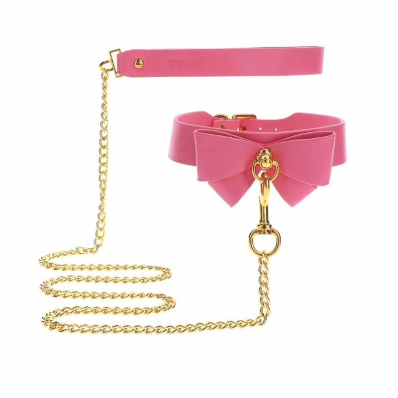 Нашийник із повідцем Taboom Malibu Collar and Leash із веганської шкіри, рожевий - Зображення 1