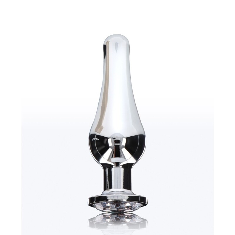 Анальна пробка Toy Joy Diamond Bum Bijou S із кристалом, срібляста, 9.2 х 3 см - Зображення 2