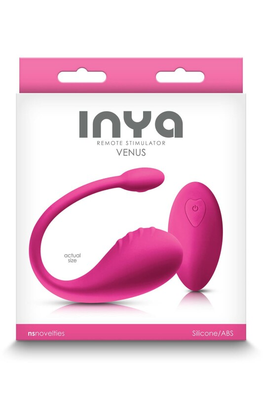 Віброяйце з пультом Inya Venus NS Novelties, силіконове, рожеве, 20 х 3.5 см - Зображення 1