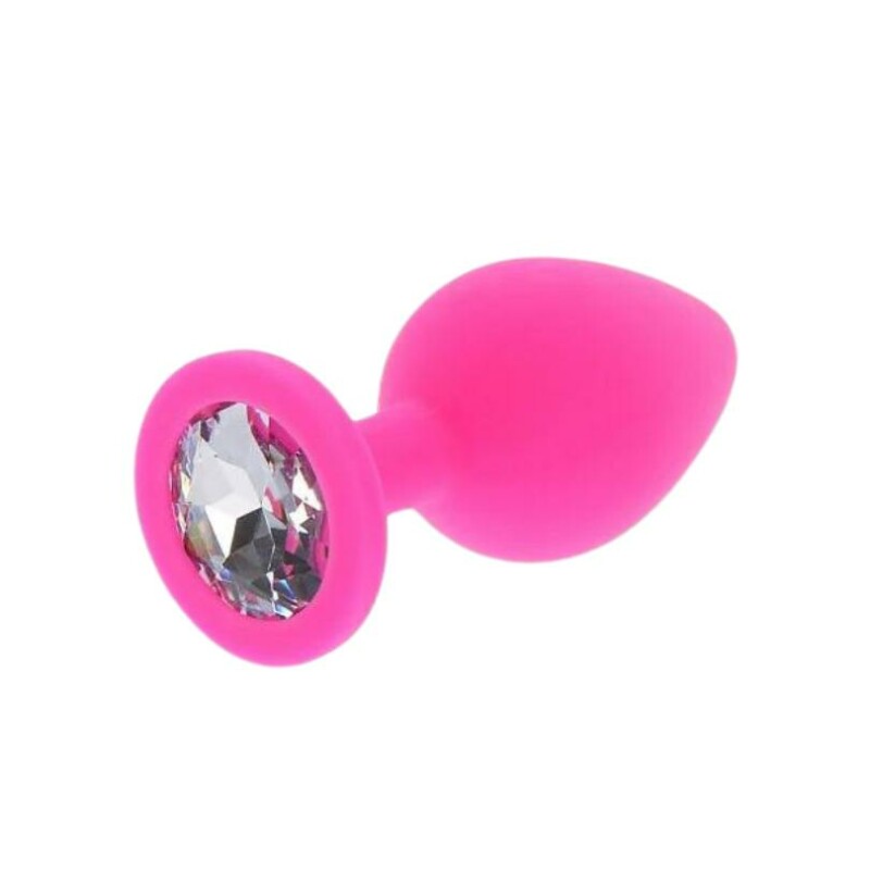 Анальна пробка L з кристалом Toy Joy, силіконова, рожева, 9 х 4.5 см - Изображение 1
