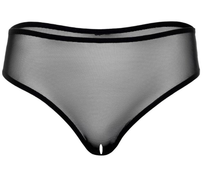 Трусики прозорі з інтимним вирізом Daring Intimates Alexa crotchless mesh panty, чорні, S/M - Изображение 2
