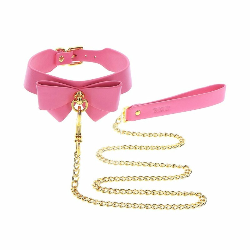 Нашийник із повідцем Taboom Malibu Collar and Leash із веганської шкіри, рожевий - Зображення 5