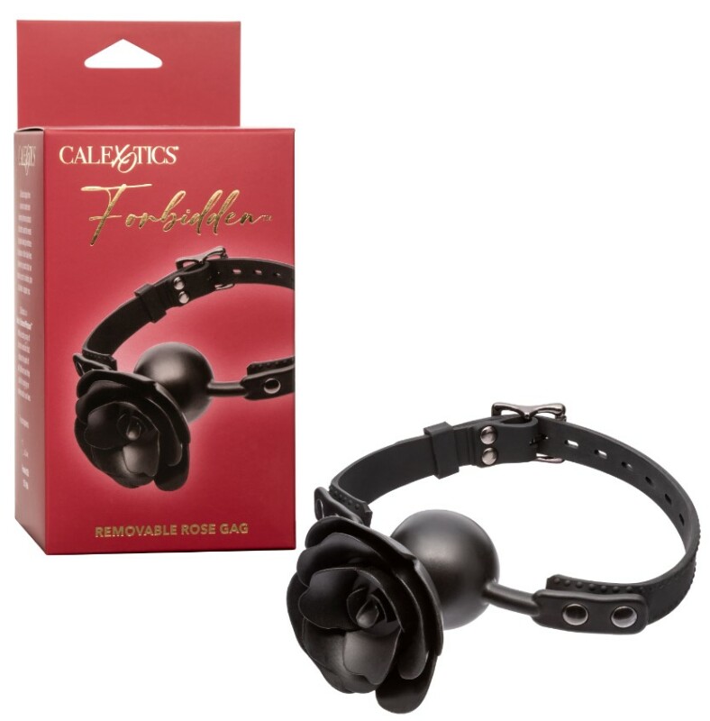Кляп у вигляді троянди CalExotics Forbidden Removable Rose Gag, чорний
