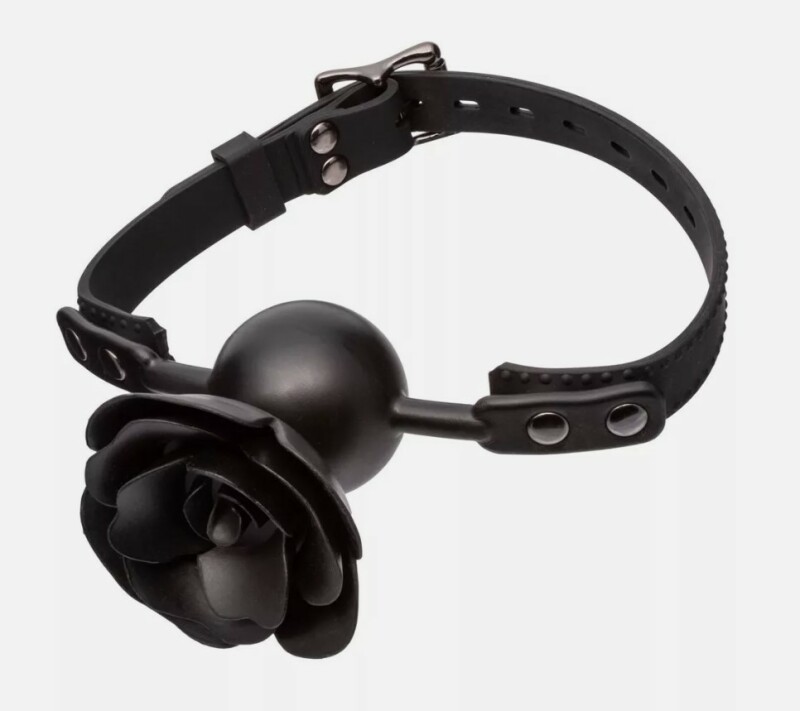 Кляп у вигляді троянди CalExotics Forbidden Removable Rose Gag, чорний - Изображение 2