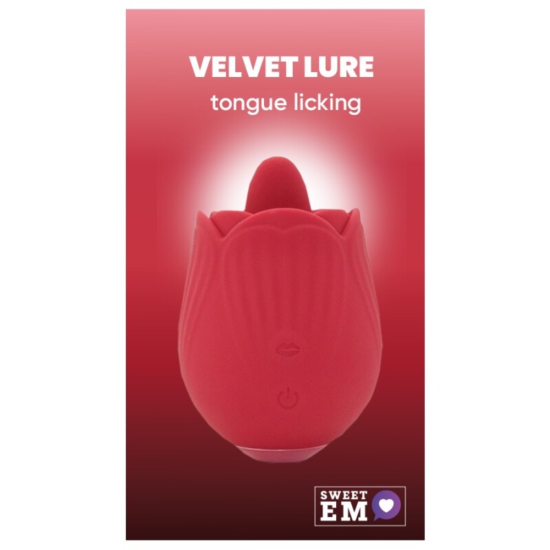 Вібратор для клітора з язичком Sweet Em Tongue Licking у формі троянди, червоний, 8 х 5 см