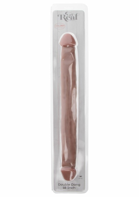 Подвійний фалоімітатор ToyJoy Double Dong, бежевий, 45 х 4.5 см - Изображение 1