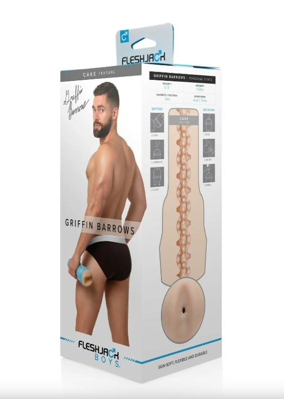 Маструбатор анус кібершкіра в колбі, Fleshjack Boys Griffin Barrows Cake Signature Butt, бежевий, 24.8 см - Изображение 3