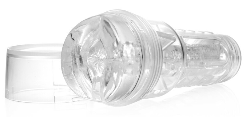 Мастурбатор анус у колбі Fleshlight Ice Butt Crystal, кібершкіра, прозорий, 25 х 9 см