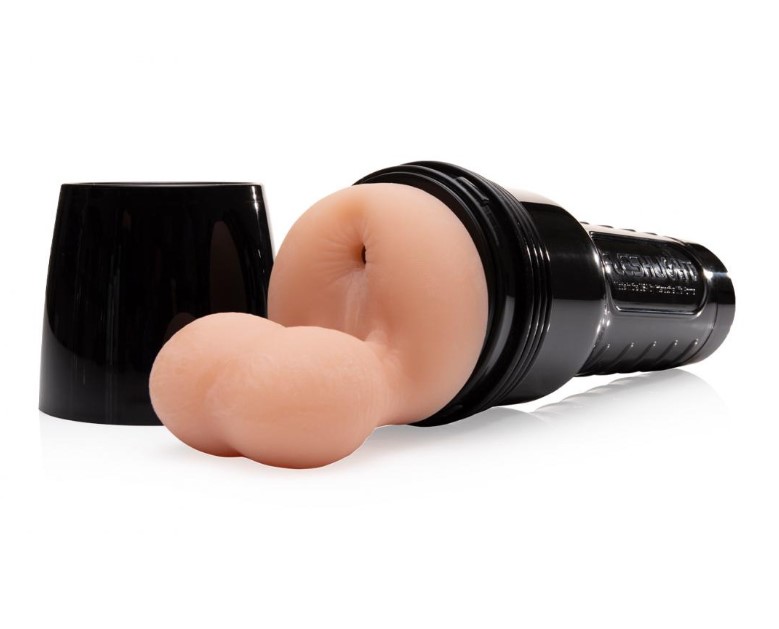 Мастурбатор анус з мошонкою для геїв, з кібершкіри Fleshlight FleshSack, бежевий, 28 см - Изображение 2