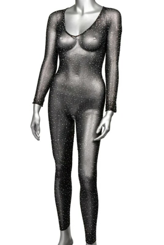 Комбінезон у сітку з інтимним вирізом CalExotics Crotchless Bodystocking, чорний, O/S - Зображення 3
