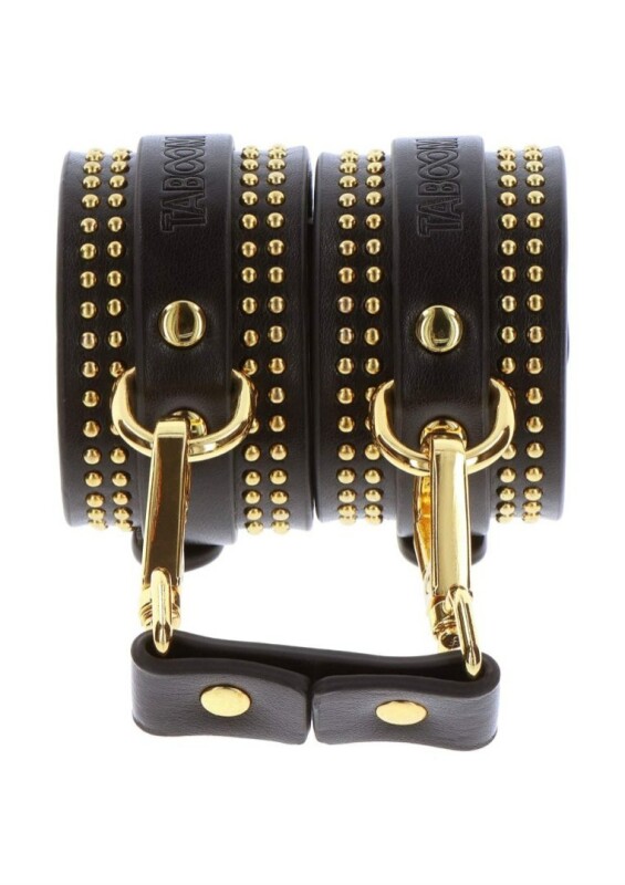 Наручники Taboom Vogue Studded Wrist Cuffs Set з веганської шкіри, чорні - Изображение 1
